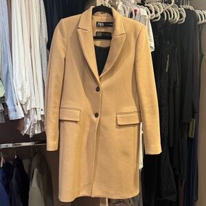 Zara Women's Camel Blazer mid length trench